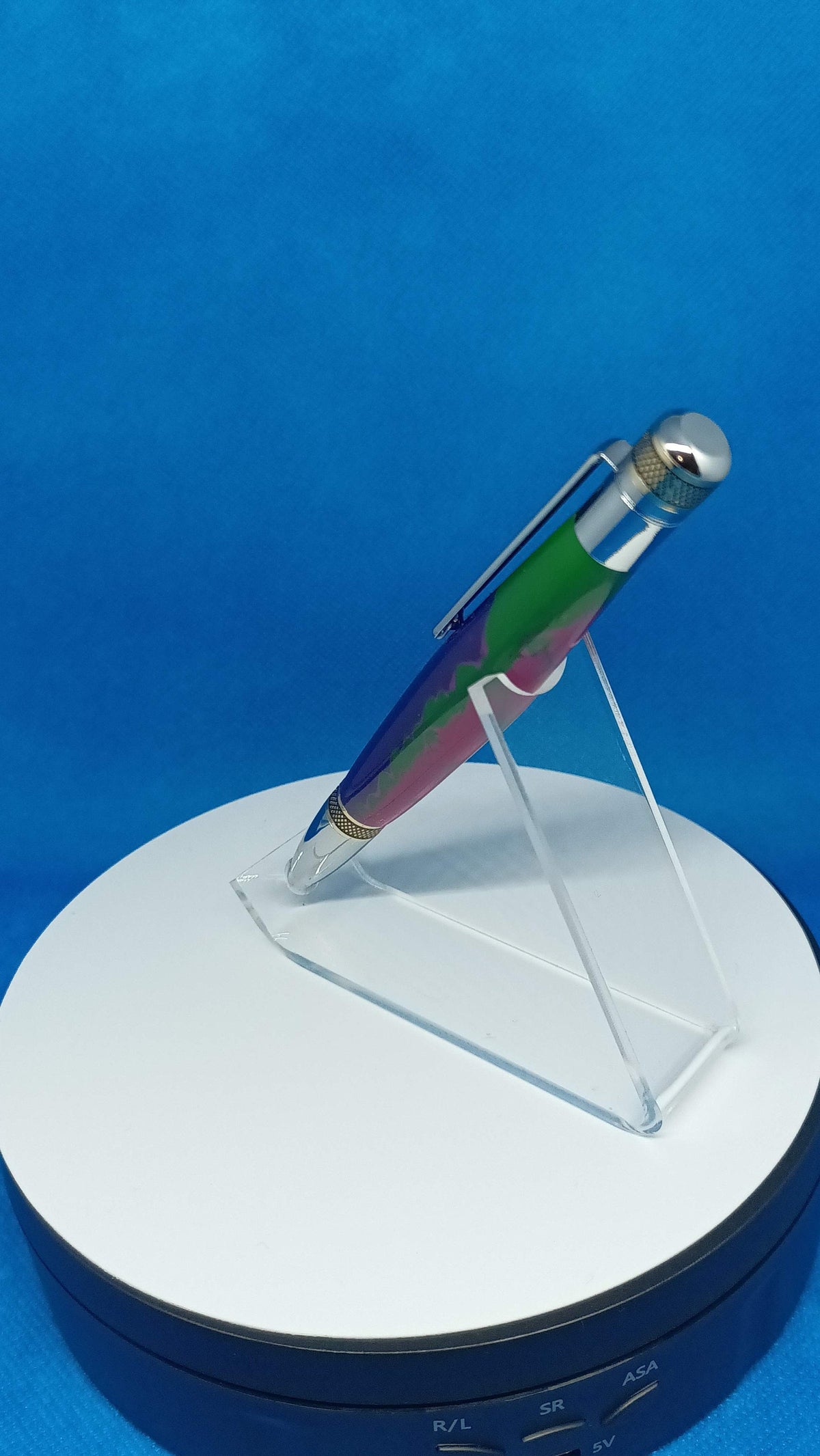 Twist Pen Cortana Custom Alumilite Purple, Green and Pink Ballpoint Pen