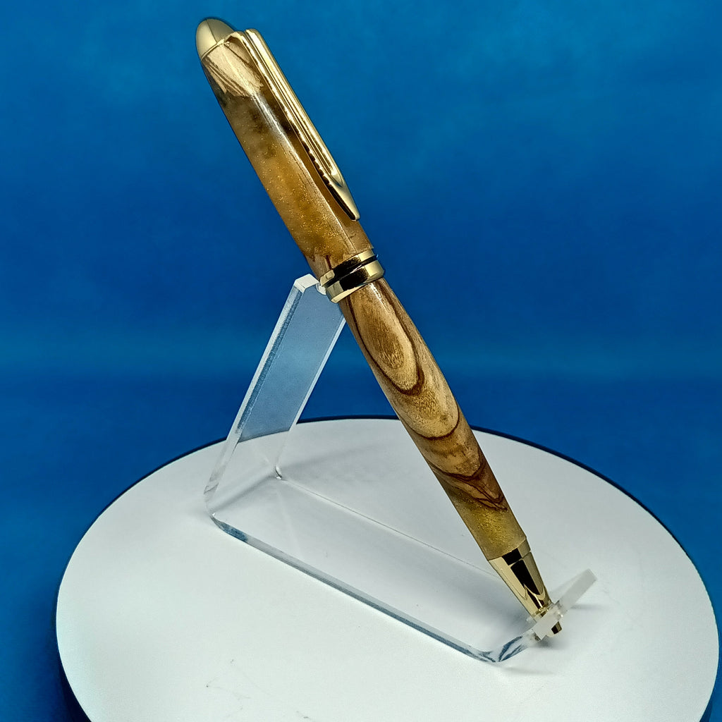 European Hybrid Olivewood with sparkly gold acrylic
