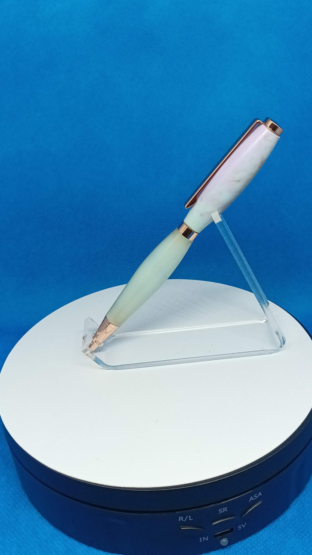 Twist Pen Custom Acrylic Pink and lime green Alumilite mixture