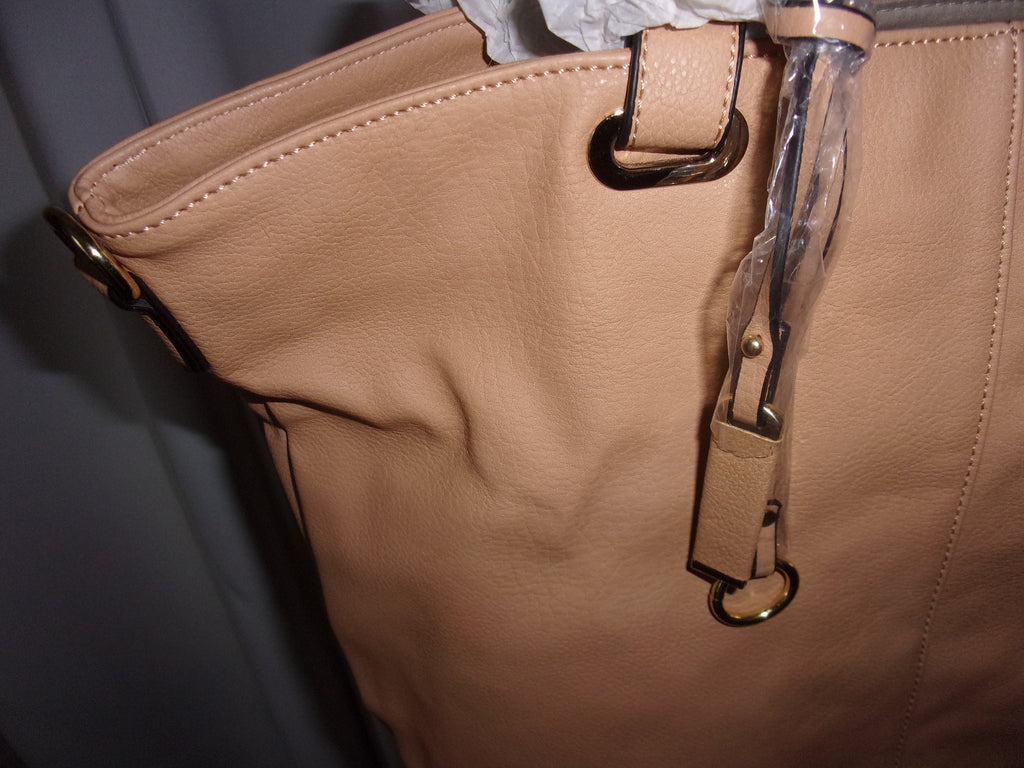 Tan Faux Leather shoulder bag  17 x 5.5 x 12.5