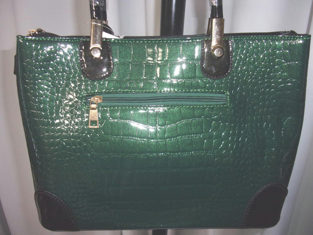 J Francis Faux Leatherette Top Handle  Bag