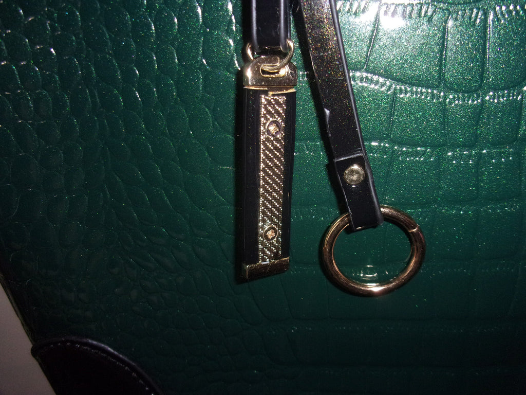 J Francis Faux Leatherette Top Handle  Bag