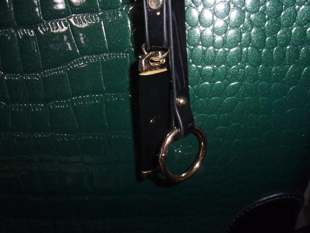 J Francis Faux Leatherette Top Handle  Bag