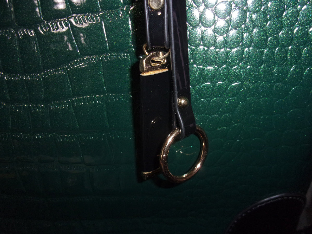 J Francis Faux Leatherette Top Handle  Bag