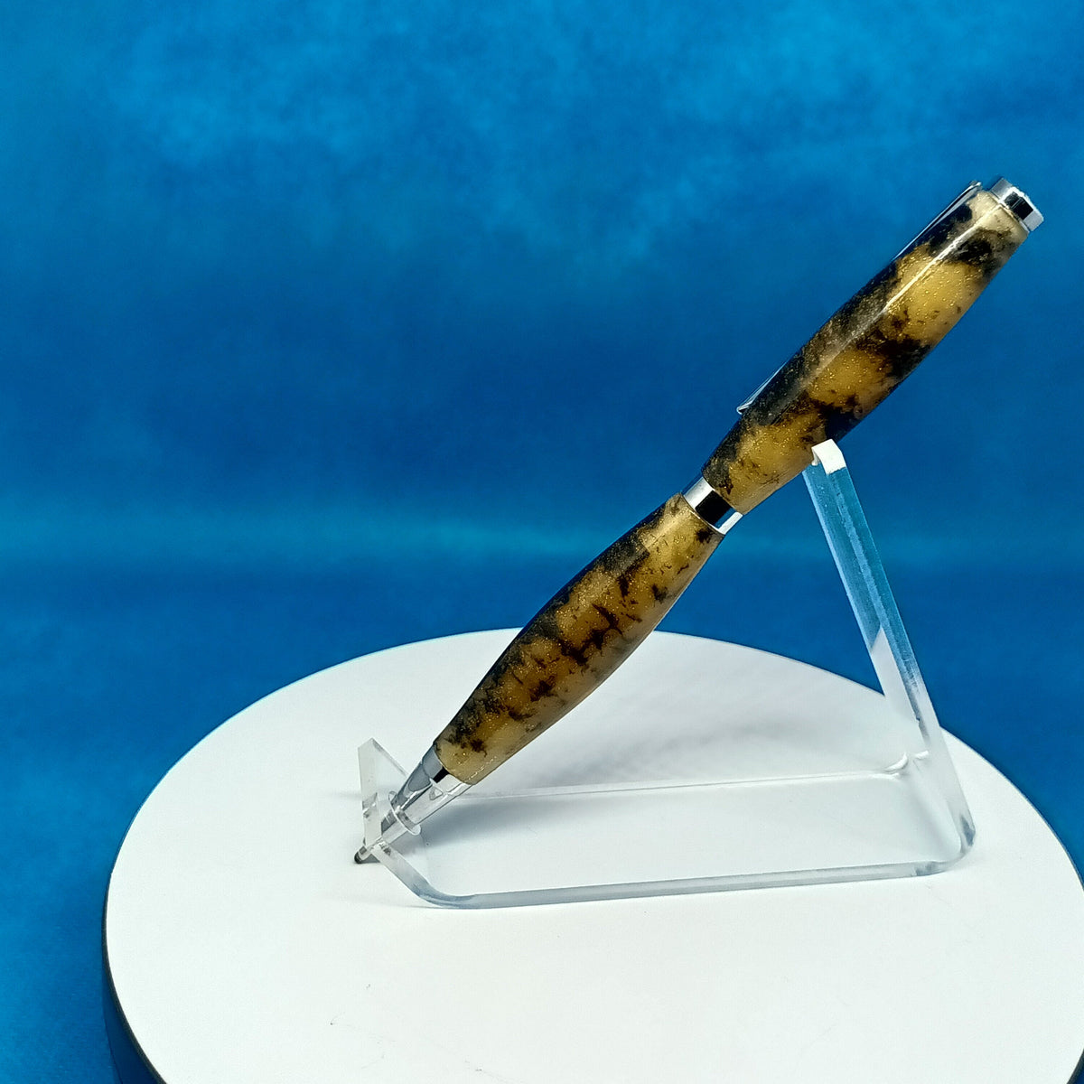 Gold and Black Acrylic Twist Pen