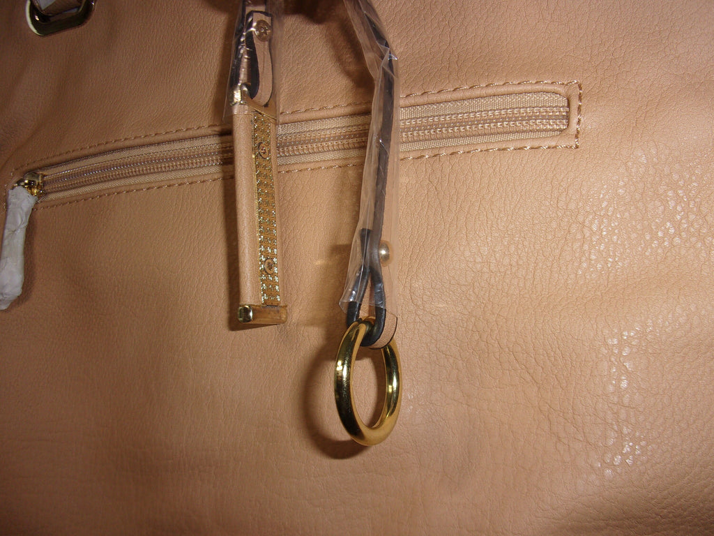 Tan Faux Leather shoulder bag  17 x 5.5 x 12.5