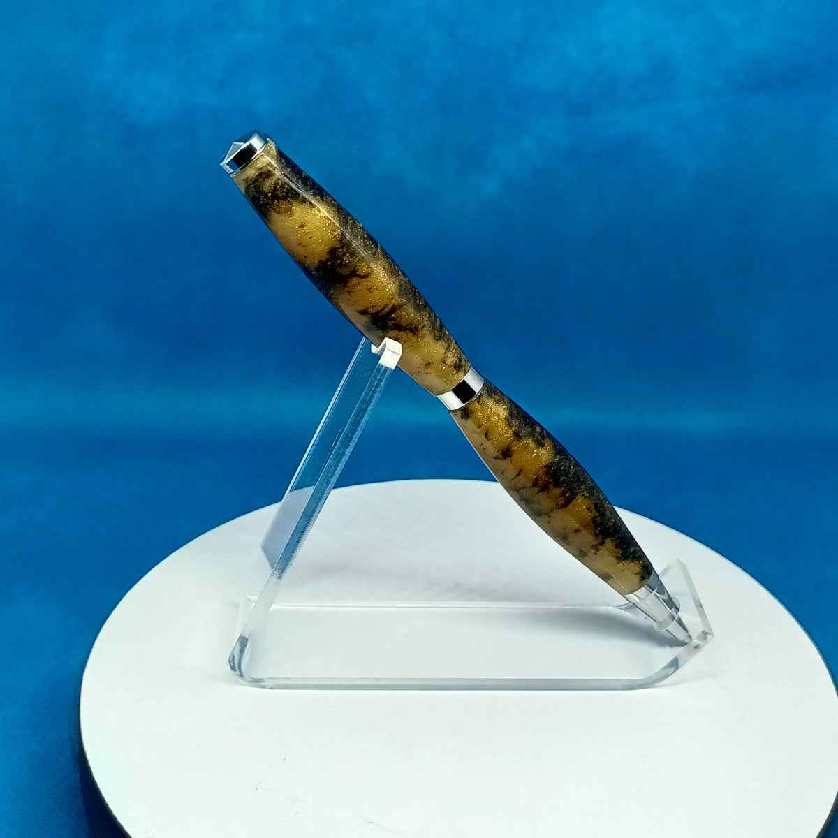 Gold and Black Acrylic Twist Pen
