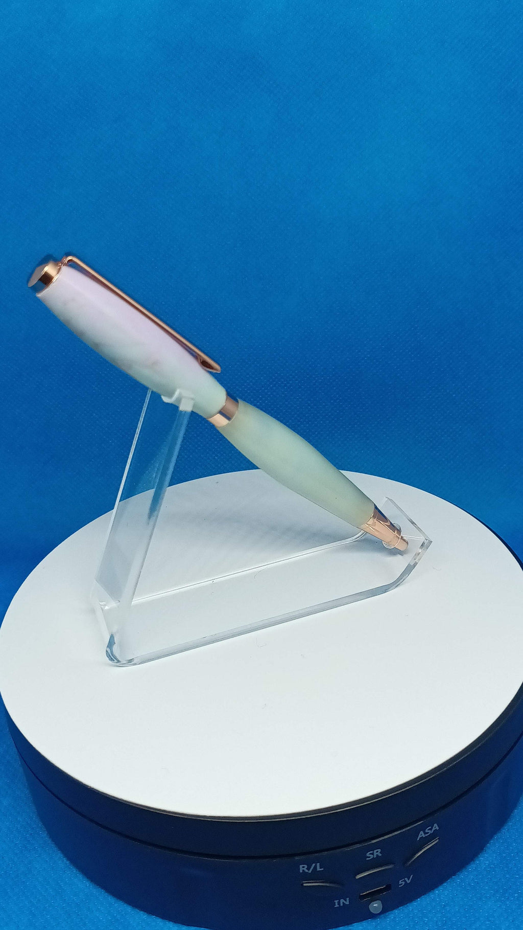 Twist Pen Custom Acrylic Pink and lime green Alumilite mixture