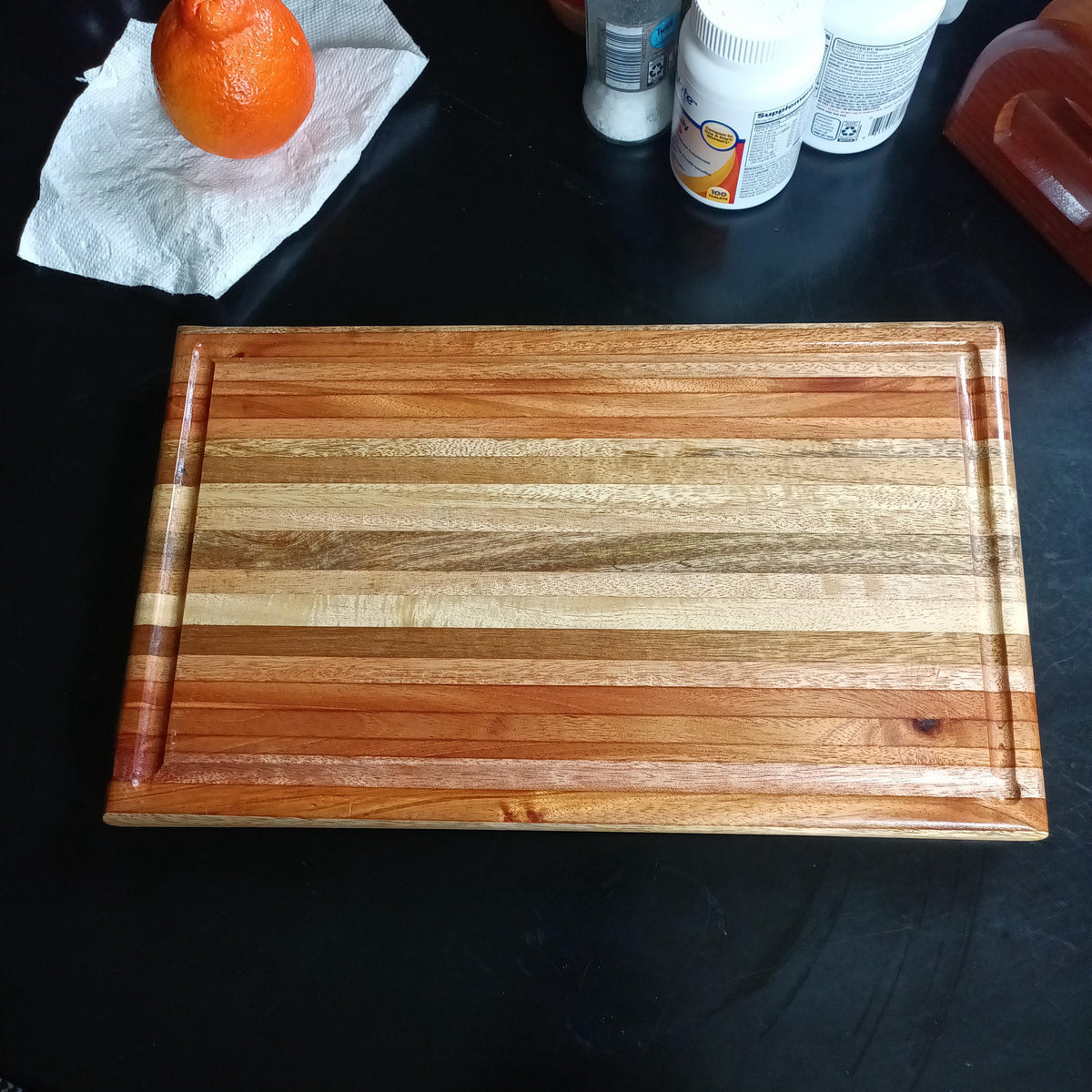 Handmade Hardwood Cutting Board: 14x8.25x1 inch