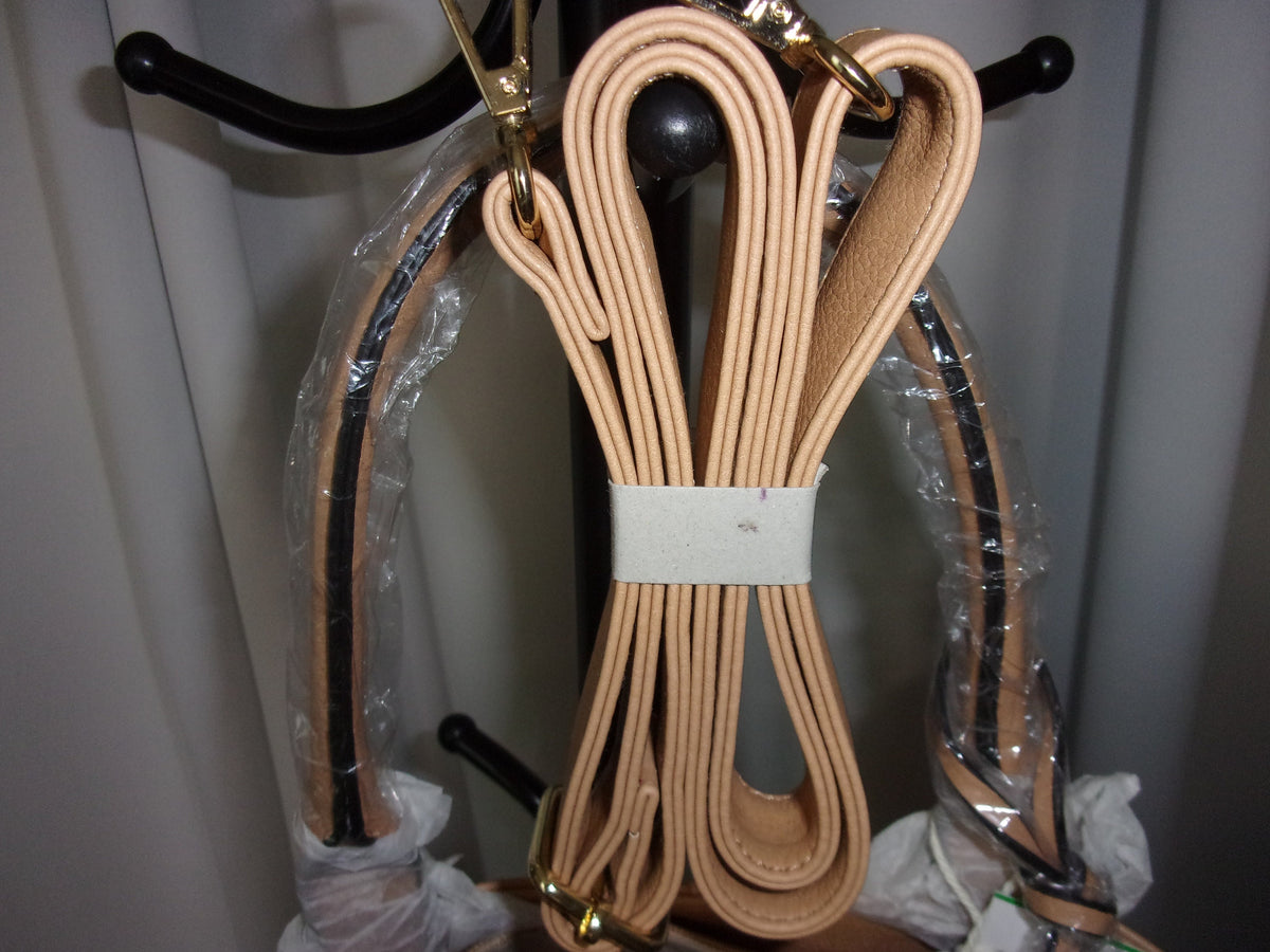 Tan Faux Leather shoulder bag  17 x 5.5 x 12.5
