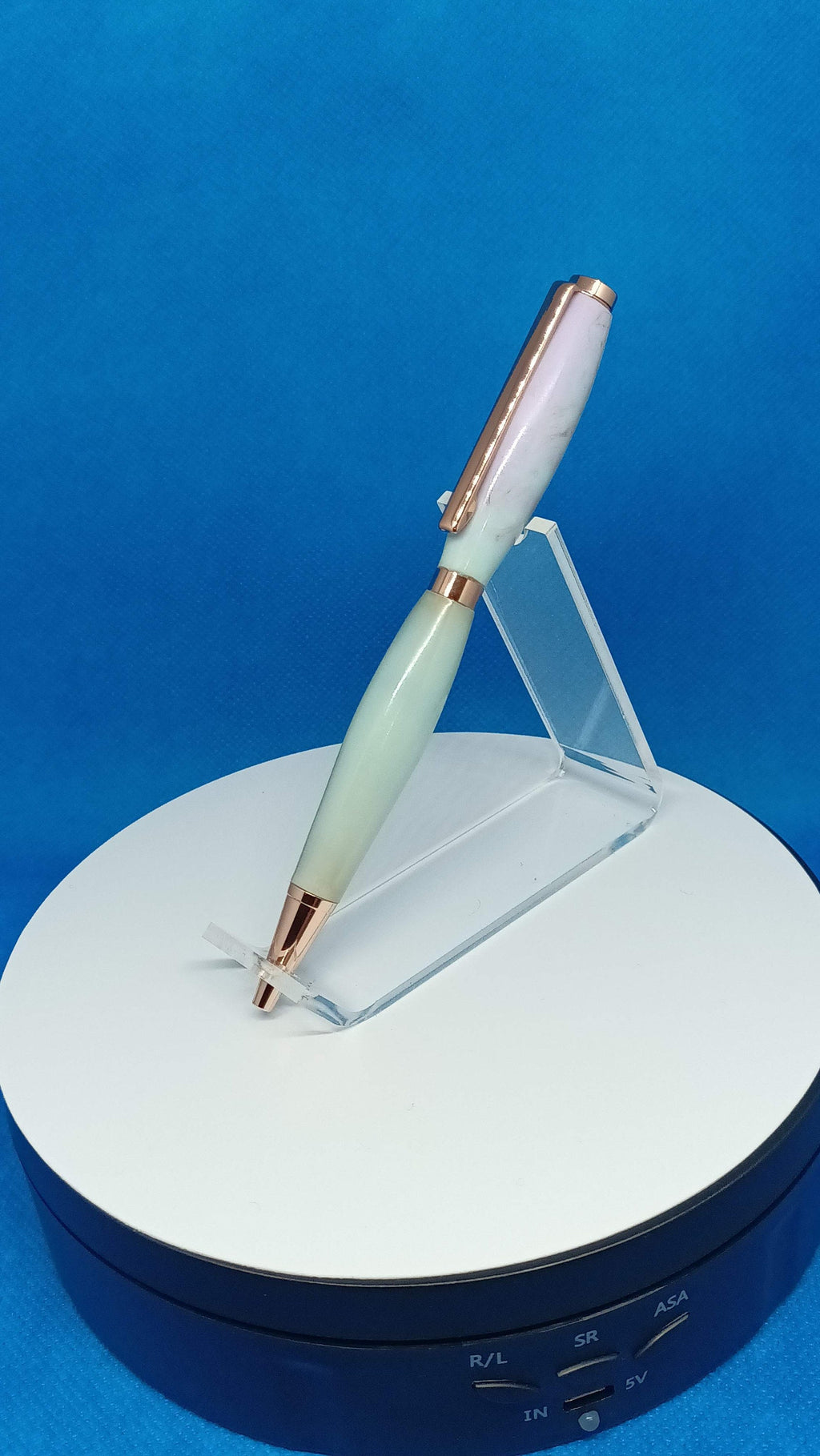 Twist Pen Custom Acrylic Pink and lime green Alumilite mixture