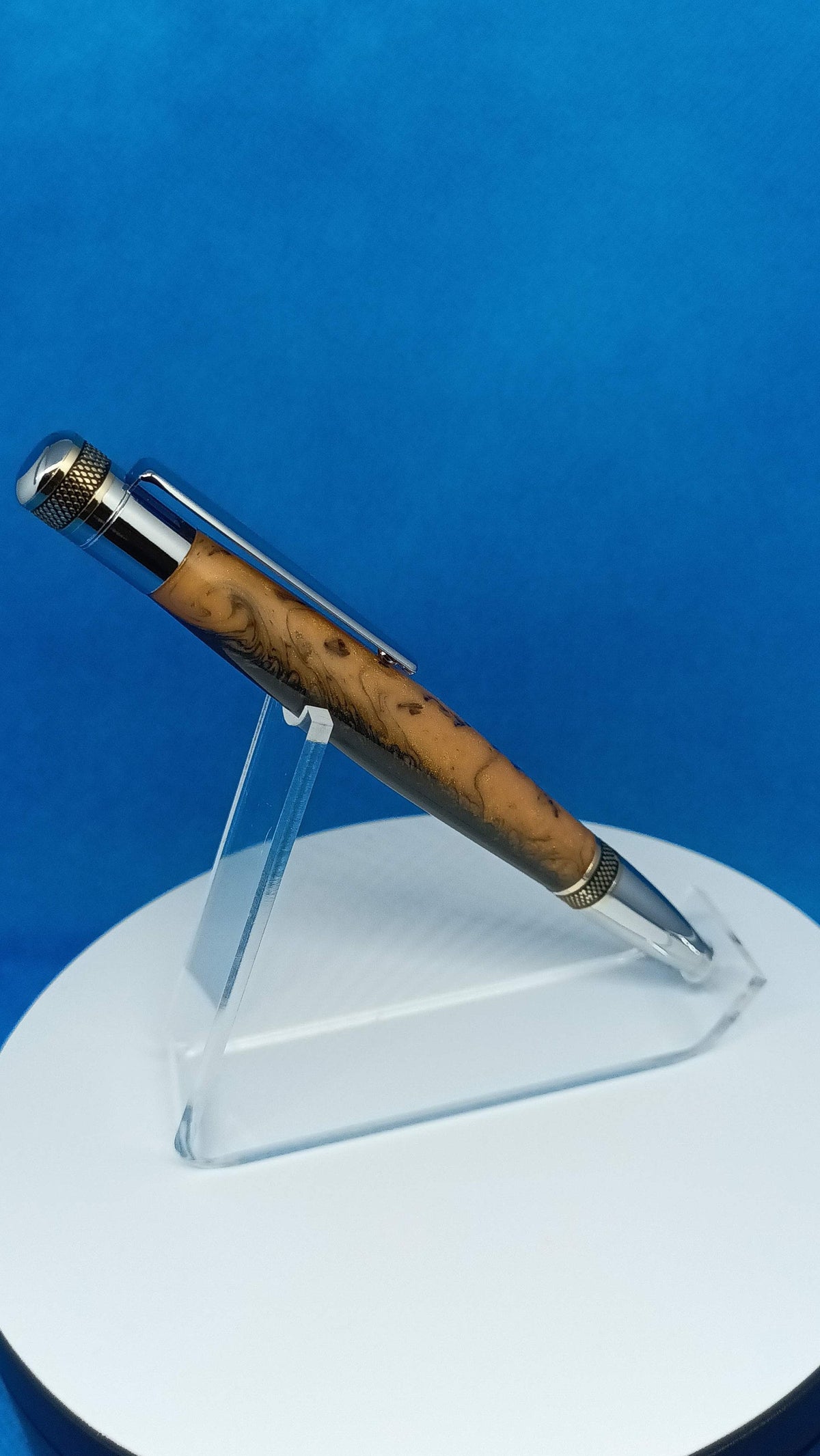 Twist Pen Cortana Custom Alumilite Black and Brown with a hint of Gold