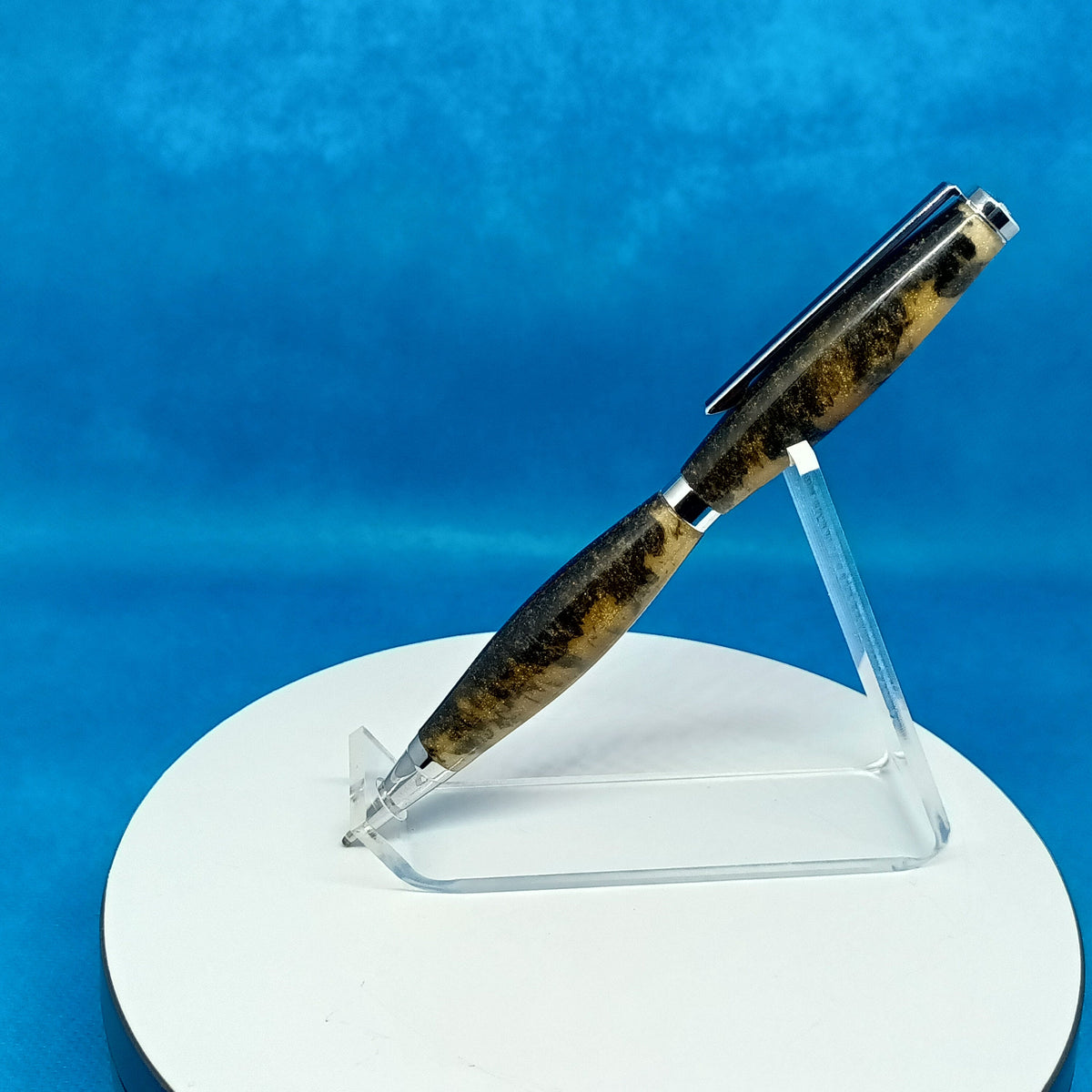 Gold and Black Acrylic Twist Pen