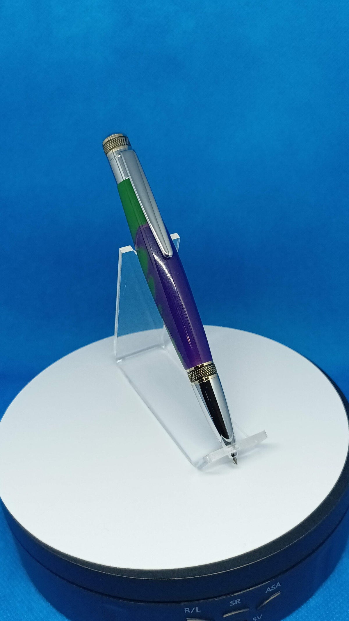 Twist Pen Cortana Custom Alumilite Purple, Green and Pink Ballpoint Pen