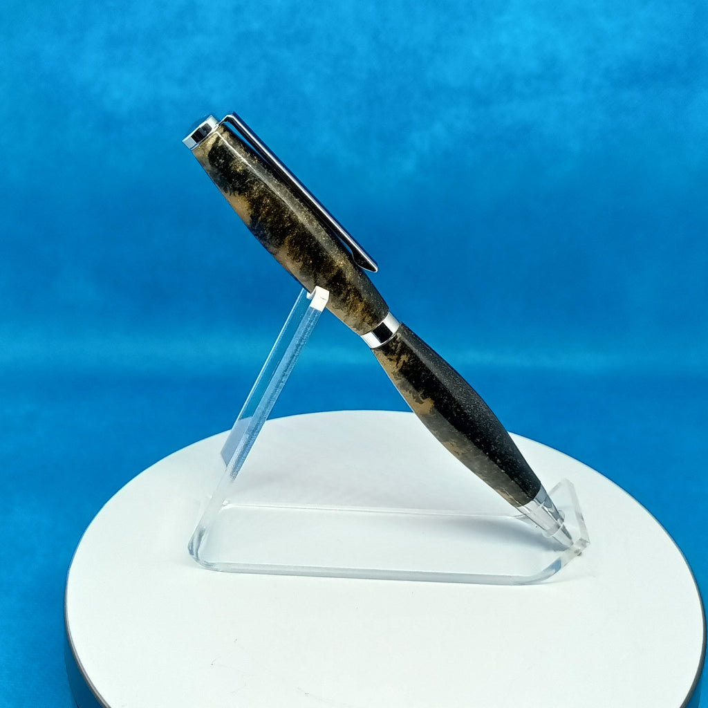 Gold and Black Acrylic Twist Pen