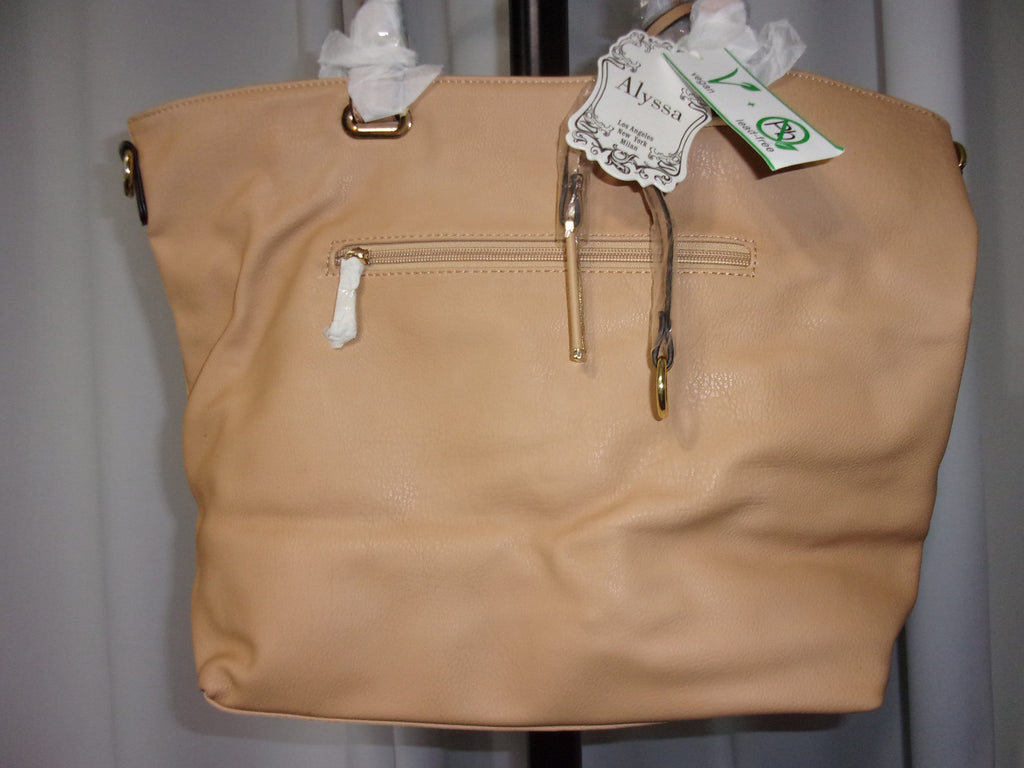Tan Faux Leather shoulder bag  17 x 5.5 x 12.5