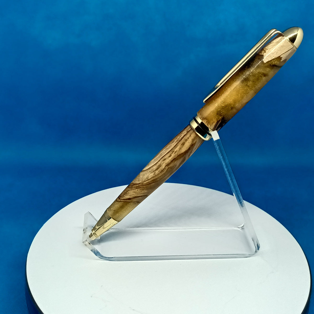 European Hybrid Olivewood with sparkly gold acrylic