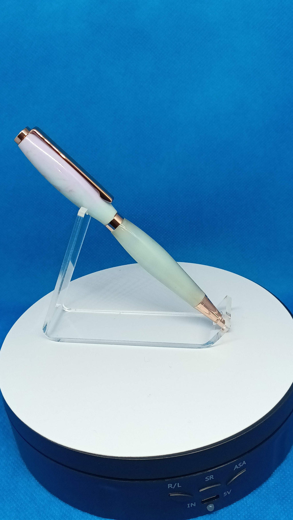 Twist Pen Custom Acrylic Pink and lime green Alumilite mixture