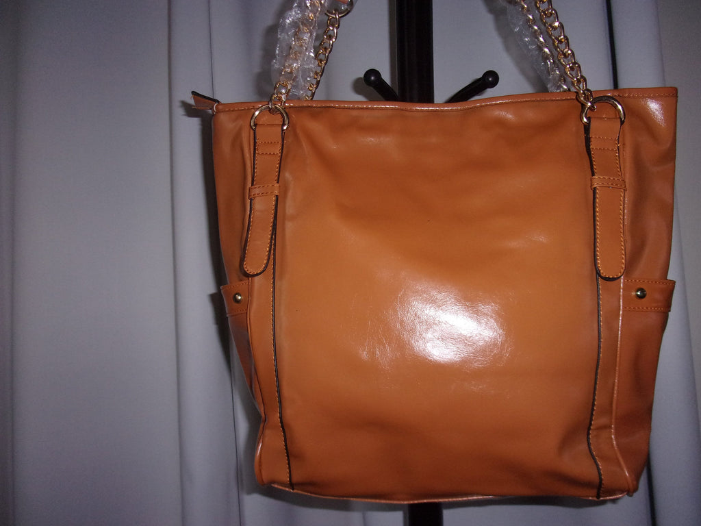 Tan Faux Leather shoulder bag 13 X 5.5 X 12