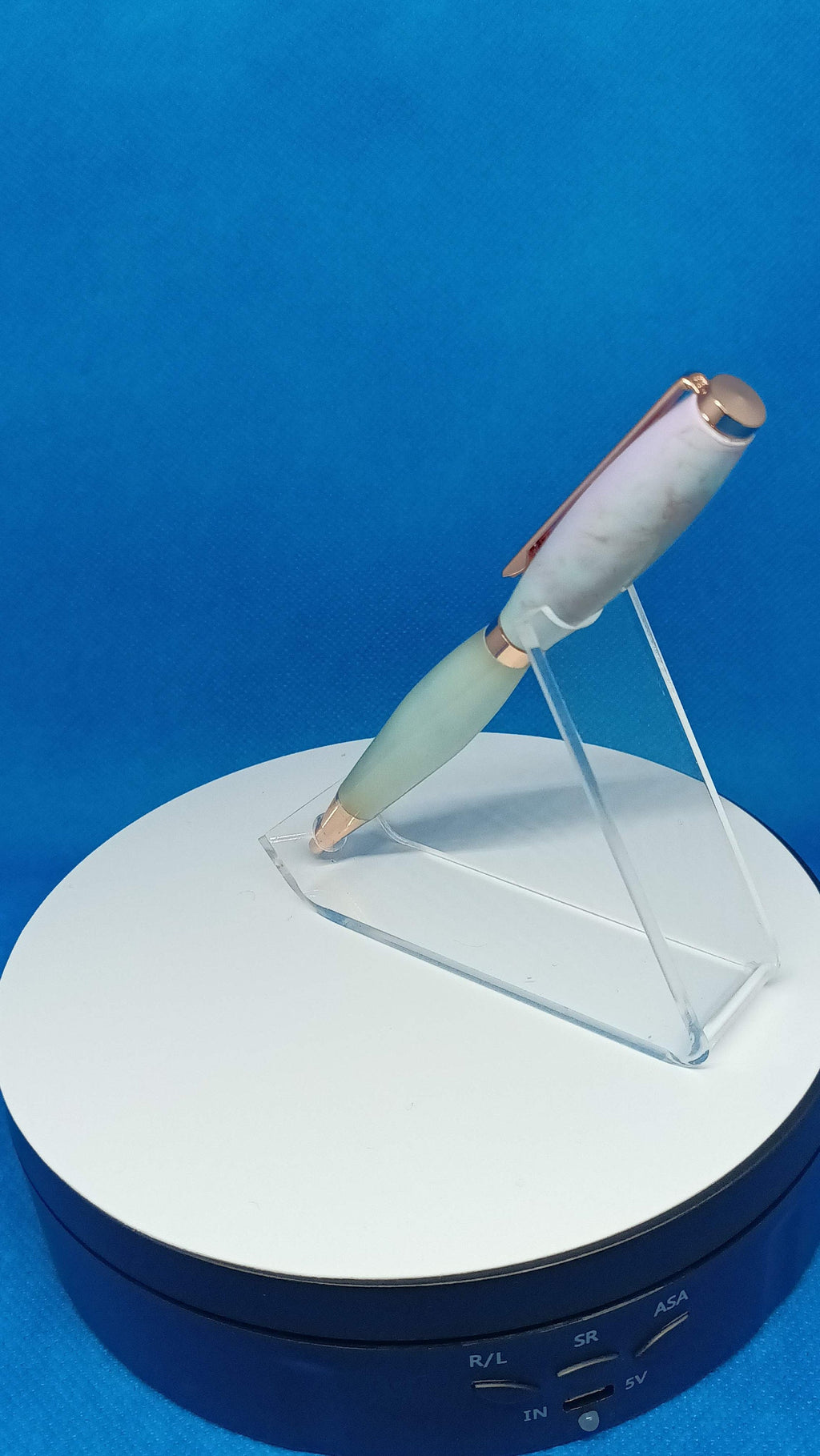 Twist Pen Custom Acrylic Pink and lime green Alumilite mixture
