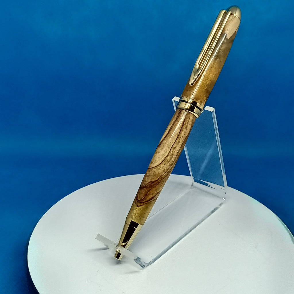 European Hybrid Olivewood with sparkly gold acrylic
