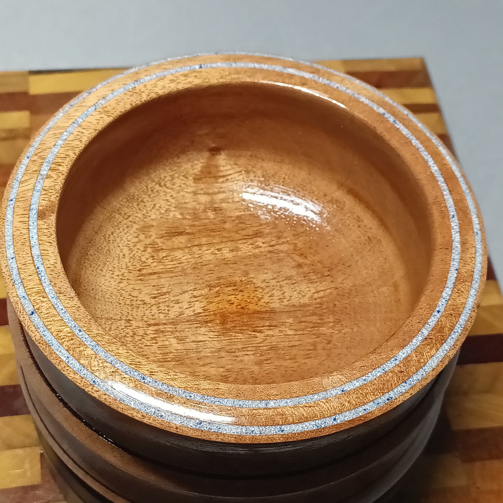Mohagany Bowl with blue inlay