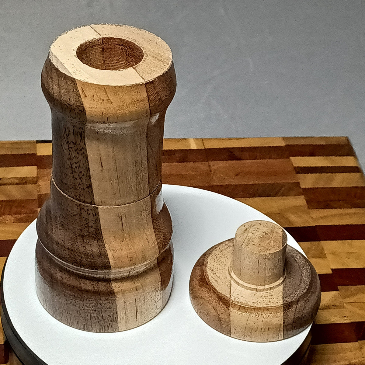 Walnut, Cherry, and Maple segmented All Spice Grinder